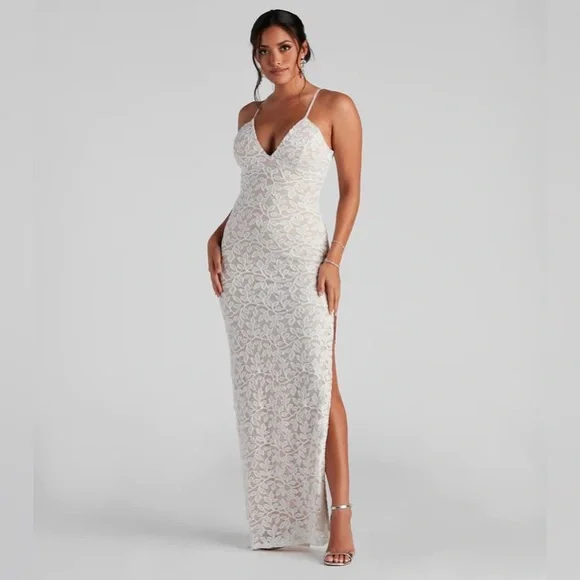 sachin and babi light blue dress Windsor Dresses | Dresses | Lace Mesh Highslit Formal From Windsor Dresses  New With Tags Never Been Worn